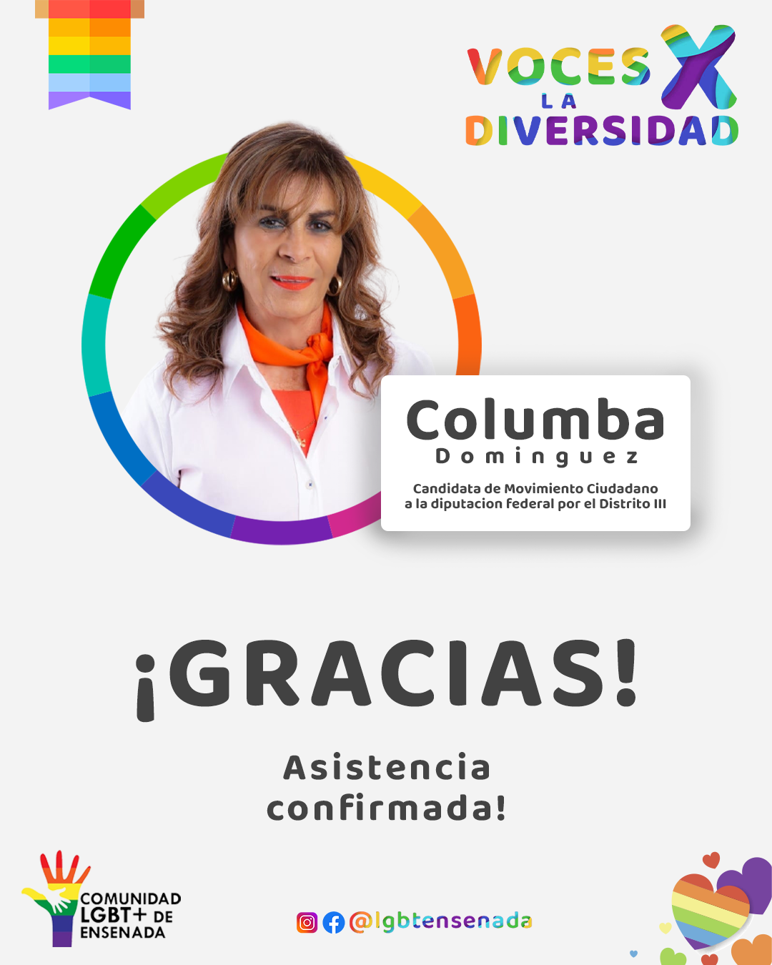 Asistencia confirmada - Columba Dominguez