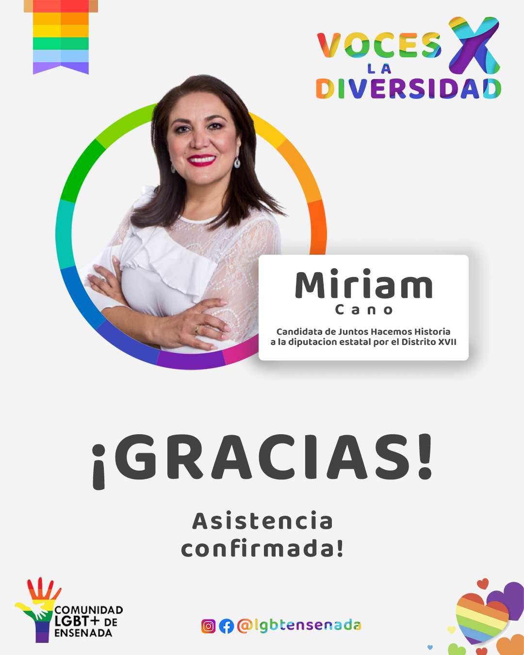 Asistencia confirmada - Miriam Cano